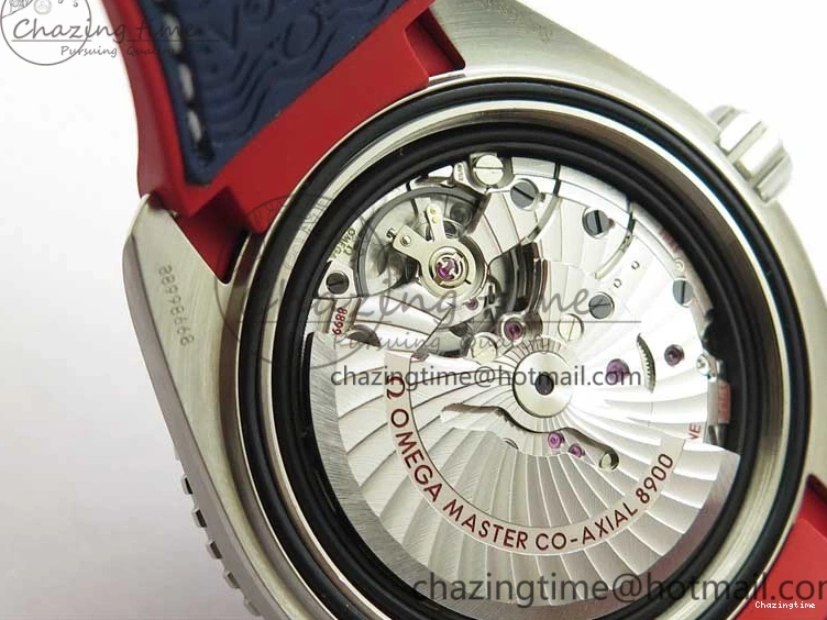 0504 Comfortable Planet Ocean 43.5mm America’s Cup VSF Best Edition White Dial On Blue Gummy Strap A 7900